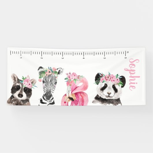 野生かわいらしの動物 |ビニール成長図バナー 横断幕 (横)