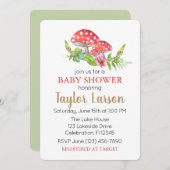 野生きのこ赤ちゃんシャワー招待状 (正面/裏面)