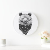 野生くま ラージ壁時計 (ホーム)