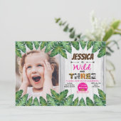 野生で無料の3番目の誕生日パーティー写真の招待状 招待状 (スタンド正面)