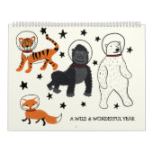 野生で素晴らしい図解入りの、写真付きの年 カレンダー (カバー)