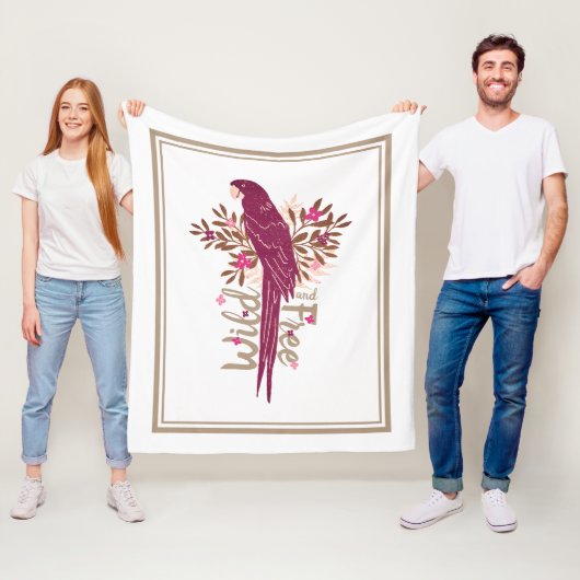 野生で自由なアラオウム熱帯葉 フリースブランケット (インサイチュ)