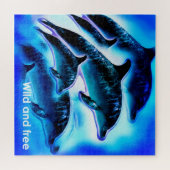 野生で自由なイルカの芸術 ジグソーパズル (横)