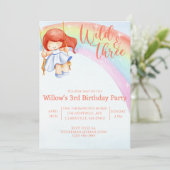 野生で自由な虹の3番目の誕生日 招待状 (スタンド正面)