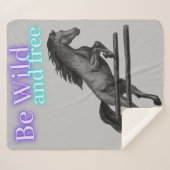 野生で自由な馬のジャンプをする シェルパブランケット (正面(横))