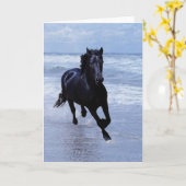 野生で自由な馬 カード (黄色い花)