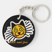 野生で自由な黒猫 キーホルダー (裏面)