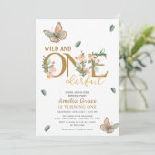 野生でonederful桃のフローラ1st誕生日 招待状 (スタンド正面)