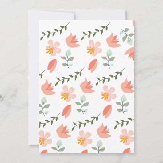 野生でonederful桃のフローラ1st誕生日 招待状 (裏面)