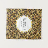 野生とエキゾチックのヒョウのプリントパターン タペストリー (正面(横))