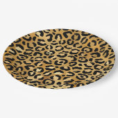 野生とエキゾチックのヒョウのプリントパターン ペーパープレート (アングル)