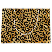 野生とエキゾチックのヒョウのプリントパターン ラージペーパーバッグ (正面)