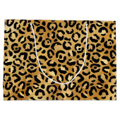 野生とエキゾチックのヒョウのプリントパターン ラージペーパーバッグ (裏面)