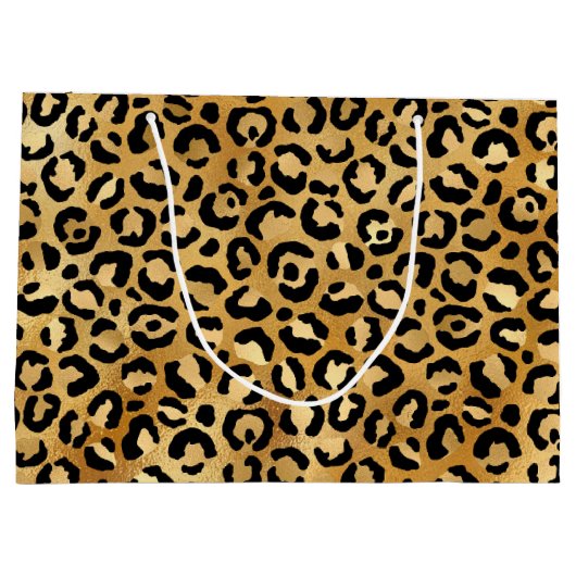 野生とエキゾチックのヒョウのプリントパターン ラージペーパーバッグ (裏面)