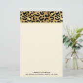 野生とエキゾチックのヒョウのプリントパターン 便箋 (スタンド正面)