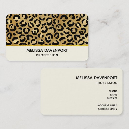 野生とエキゾチックのヒョウのプリントパターン 名刺 (正面/裏面)