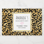 野生とエキゾチックのヒョウ印刷パターンバチェロレッテ スパークリングワインラベル (シングルラベル)