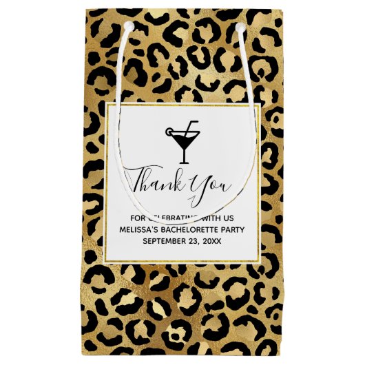 野生とエキゾチックのヒョウ印刷パターンバチェロレッテ スモールペーパーバッグ (正面)