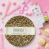 野生とエキゾチックのヒョウ印刷パターンバチェロレッテ ペーパープレート (パーティー)