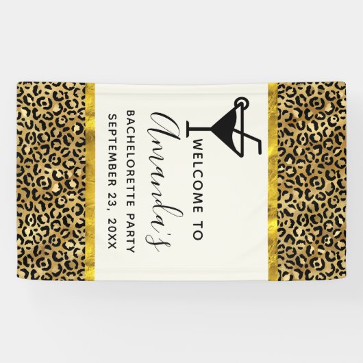 野生とエキゾチックのヒョウ印刷パターンバチェロレッテ 横断幕 (横)