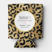 野生とエキゾチックのヒョウ柄の文字セット 缶クーラー (正面)