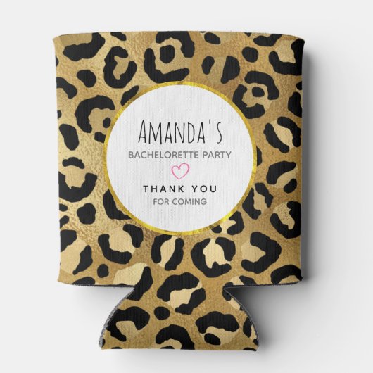 野生とエキゾチックのヒョウ柄の文字セット 缶クーラー (裏面)