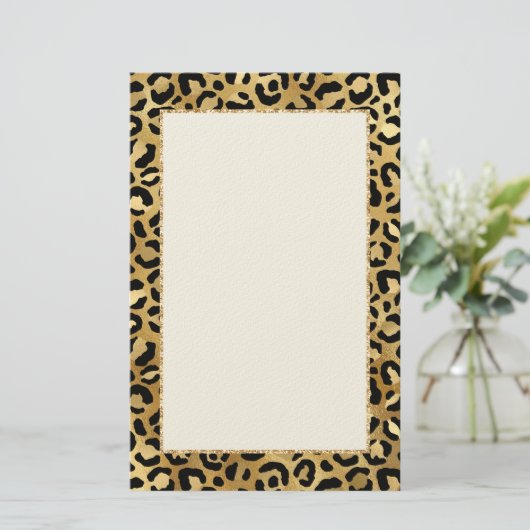 野生とエキゾチックのヒョウ柄の文房具 便箋 (スタンド正面)