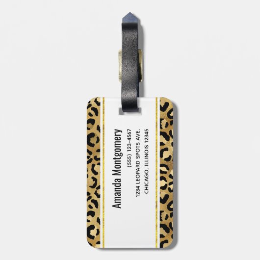 野生とエキゾチックのヒョウ柄モノグラム ラゲッジタグ (裏面縦)