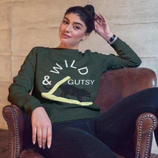 野生とグティはっきりしたー猫モダンデザインパーソナライズされた スウェットシャツ