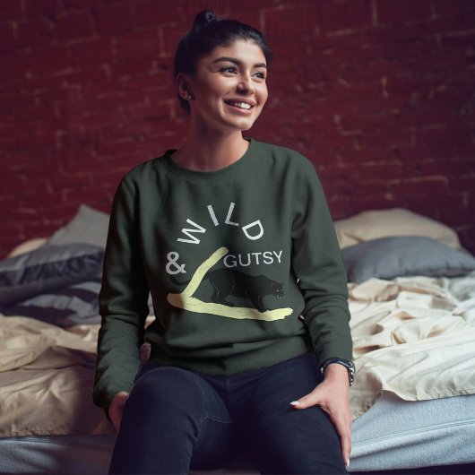 野生とグティはっきりしたー猫モダンデザインパーソナライズされた スウェットシャツ