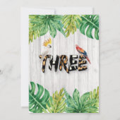 野生とジャングルの若者の3歳の誕生日 招待状 (裏面)