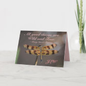 野生とフリーのゴールデントンボ ノートカード (正面)