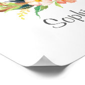 野生とフリーの水の色の鹿の角と花 ポスター (角)