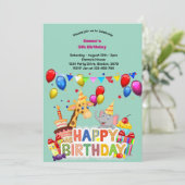 野生とボールパーティー動物子供の誕生日パーティー 招待状 (スタンド正面)