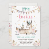 野生とワンディアアンドアニマル誕生日招待状 招待状 (正面/裏面)