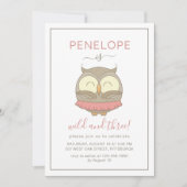 野生と三お洒落つのフクロウの誕生日パーティー 招待状 (正面)