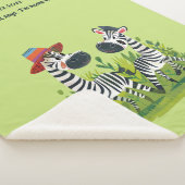 野生と名前のゼブラパーソナライズされたツイン シェルパブランケット (3/4)