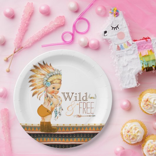 野生と無料の少年たち部族の赤ちゃんシャワー ペーパープレート (パーティー)