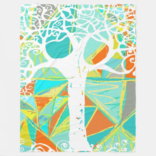 野生と無料の少年の部屋の抽象芸術三角形パターン フリースブランケット (正面)