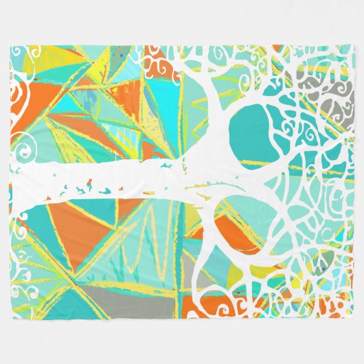 野生と無料の少年の部屋の抽象芸術三角形パターン フリースブランケット (正面(横))