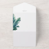 野生と熱帯葉の異国の結婚葉 オールインワン招待状 (外側)