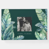 野生と熱帯離れののエキゾチックな葉ミスターとミセス ゲストブック (裏面)