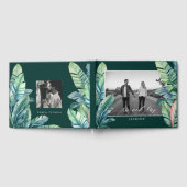 野生と熱帯離れののエキゾチックな葉ミスターとミセス ゲストブック (全面)