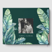 野生と熱帯離れののエキゾチックな葉ミスターとミセス ゲストブック (裏面)