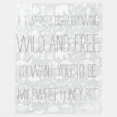 野生と自由なビービーフクロウ模様 フリースブランケット (正面)