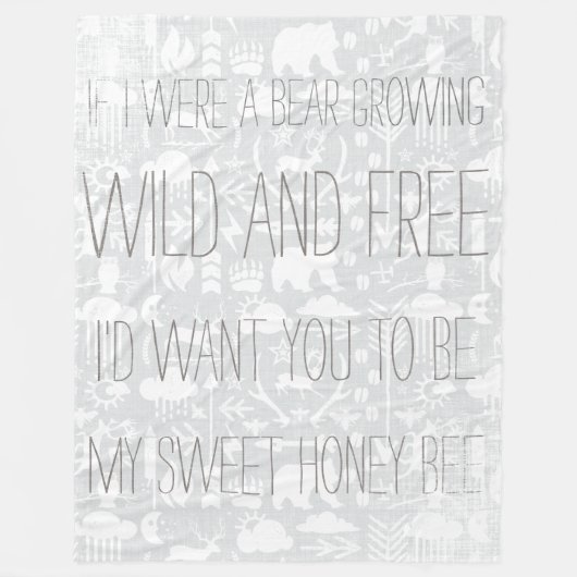 野生と自由なビービーフクロウ模様 フリースブランケット (正面)