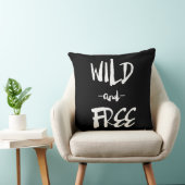 野生と自由なブラシ書道ブラック クッション (椅子)