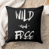 野生と自由なブラシ書道ブラック クッション (ブランケット)