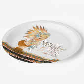 野生と自由な女の子の部族の赤ちゃんシャワー ペーパープレート (アングル)