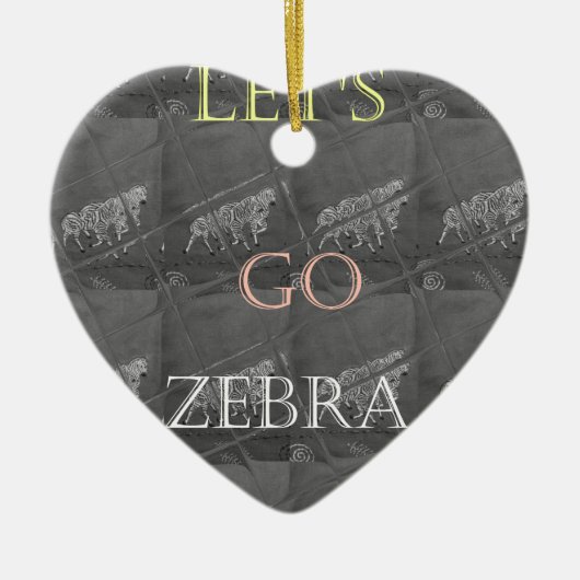 野生と自由に行こう!:ゼブラの旅 セラミックオーナメント (正面)